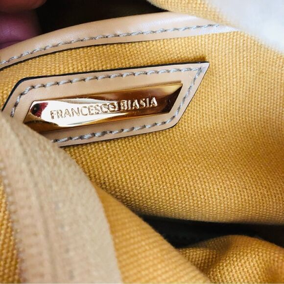 Vintage Francesco Biasia Embossed Leather Tote Bag - Picture 13 of 16